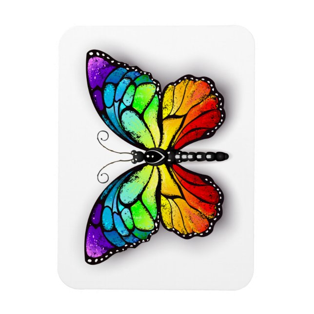 Rainbow-Schmetterling Monarch Magnet (Vertikal)