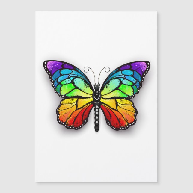 Rainbow-Schmetterling Monarch Magnetkarte (Vorderseite)