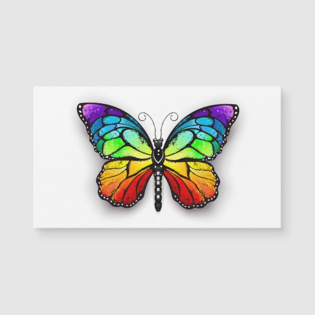 Rainbow-Schmetterling Monarch Magnetkarte (Vorderseite)