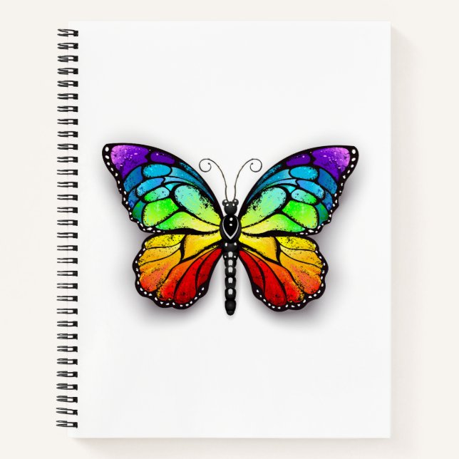 Rainbow-Schmetterling Monarch Notizbuch (Vorderseite)
