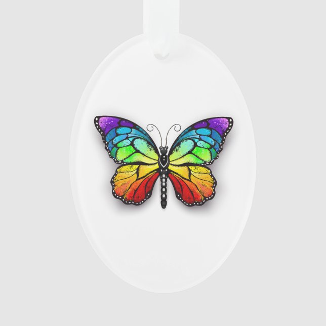Rainbow-Schmetterling Monarch Ornament (Vorderseite)