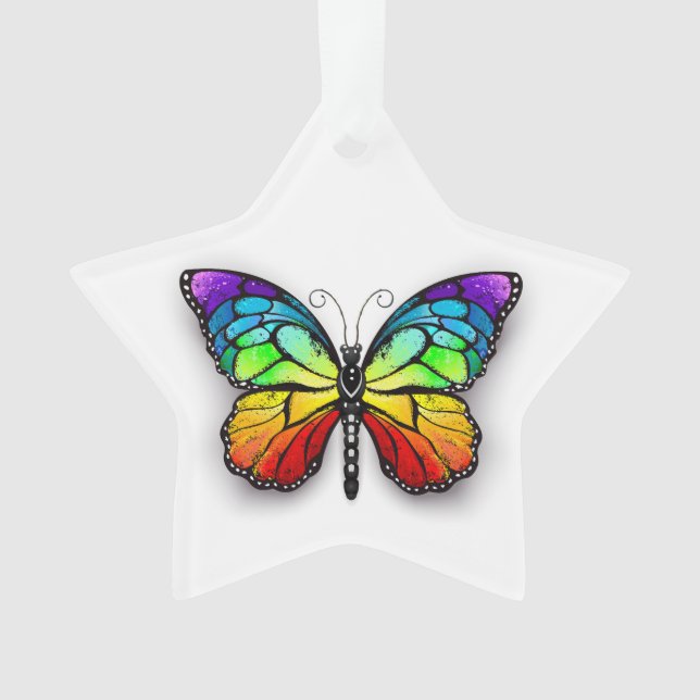 Rainbow-Schmetterling Monarch Ornament (Vorderseite)