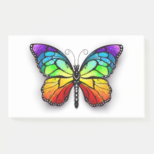 Rainbow-Schmetterling Monarch Post-it Klebezettel (Vorderseite)