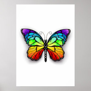 Rainbow-Schmetterling Monarch Poster