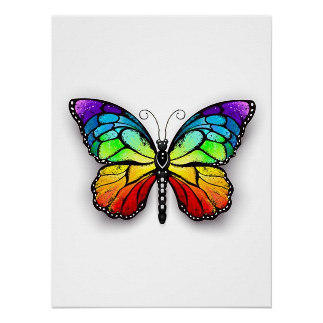 Rainbow-Schmetterling Monarch Poster (Vorderseite)