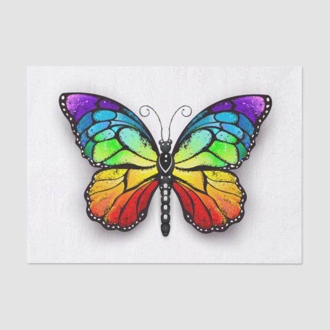 Rainbow-Schmetterling Monarch Seidenpapier (Vorderseite)