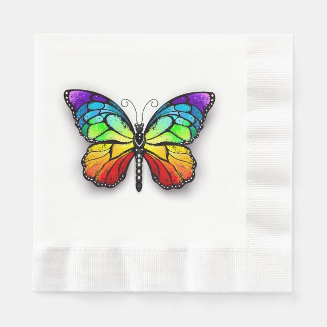 Rainbow-Schmetterling Monarch Serviette (Vorderseite)