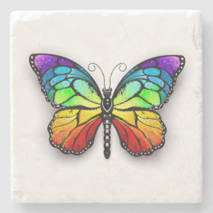 Rainbow-Schmetterling Monarch Steinuntersetzer