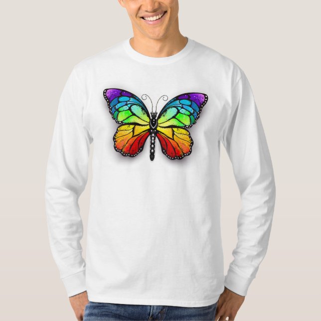Rainbow-Schmetterling Monarch T-Shirt (Vorderseite)