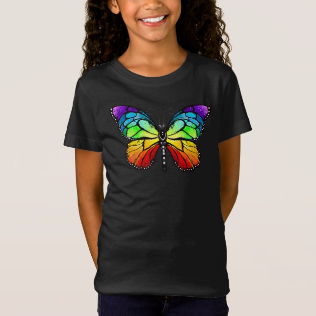 Rainbow-Schmetterling Monarch T-Shirt (Vorderseite)