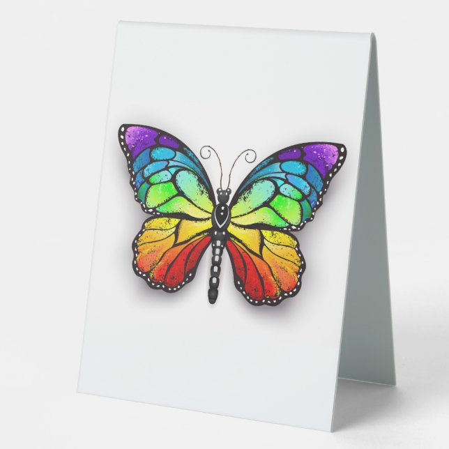 Rainbow-Schmetterling Monarch Tischaufsteller (Vorderseite)