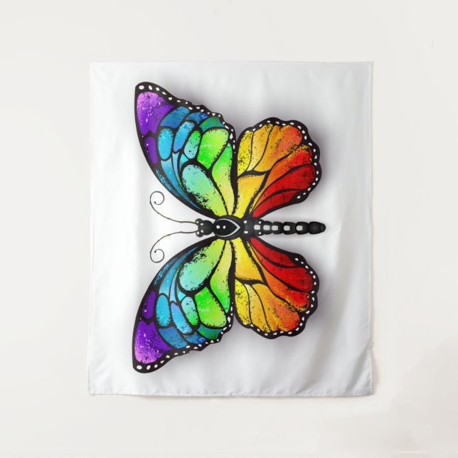 Rainbow-Schmetterling Monarch Wandteppich (Vorderseite)
