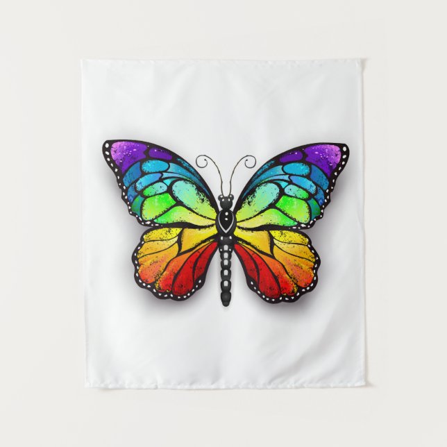 Rainbow-Schmetterling Monarch Wandteppich (Vorderseite)