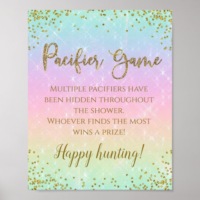 Rainbow Schnuller Baby Showingzeichen Poster (Vorne)