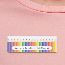 Rainbow School Teacher Magnetname Tag Namenschild