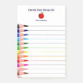 Rainbow School Teacher Name Pencils Linken Post-it Klebezettel