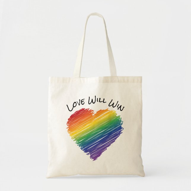 Rainbow-Scrabble-Liebe gewinnt Tasche (Vorne)