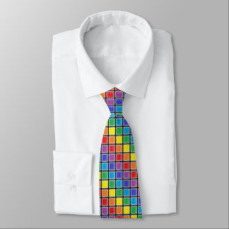 Rainbow Scratched Squares Krawatte