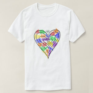 Rainbow Scribbles Herzstück T - Shirt