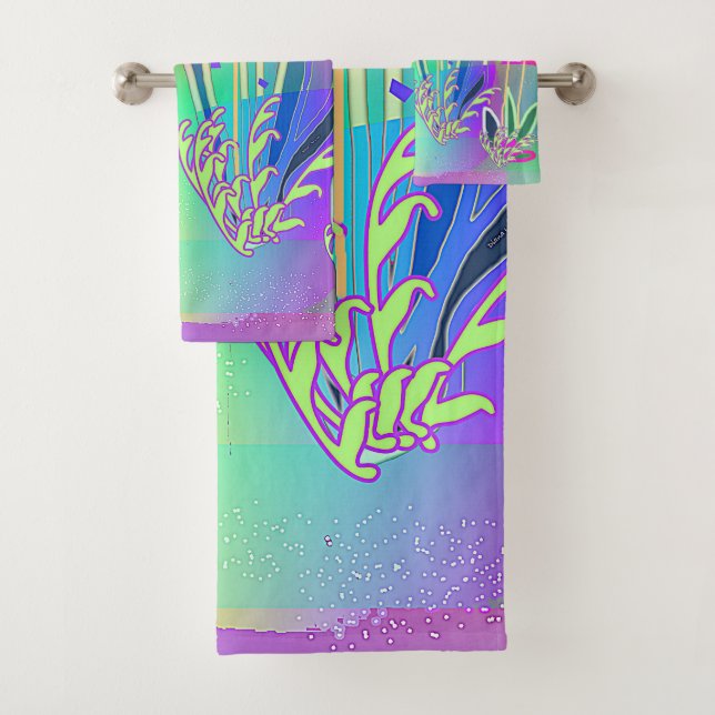 Rainbow Scribbloms Badhandtuch Set (Insitu)