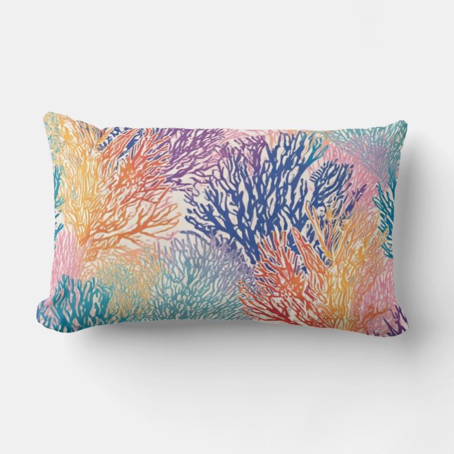 Rainbow Sea Fan Garden - Throw Kissen (Vorderseite)