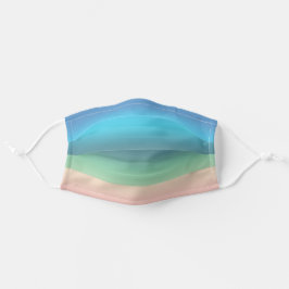 Rainbow Seashore Beach in Gradient Stripes Mund-Nasen-Maske Aus Stoff