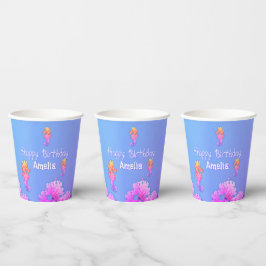 Rainbow-Seepferd Personalisiertes Party Pappbecher