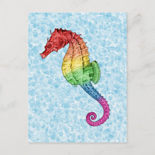 Rainbow-Seepferd Postkarte