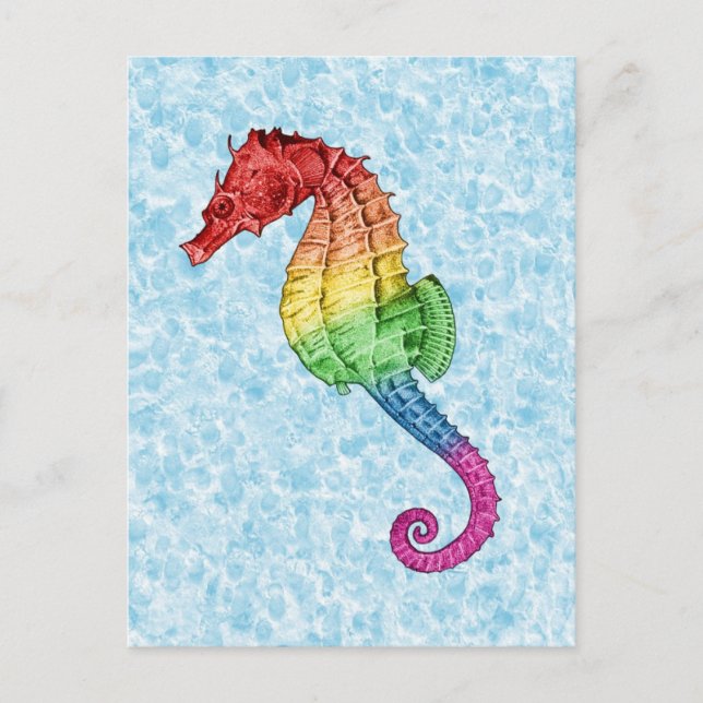 Rainbow-Seepferd Postkarte (Vorderseite)
