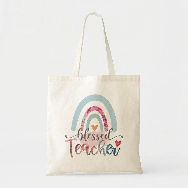 Rainbow Sessed Teacher Tote Bag Tragetasche (Vorne)