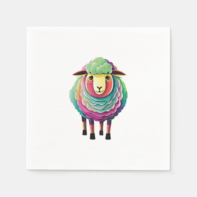 Rainbow Sheep Serviette (Vorderseite)