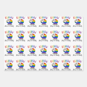 Rainbow Sheep Wrapping Paper Flat Sheet Set 3 Geschenkpapier Set