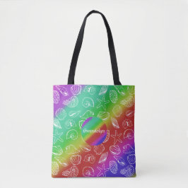 Rainbow Shellfish Muster Name überall über Print h Tasche