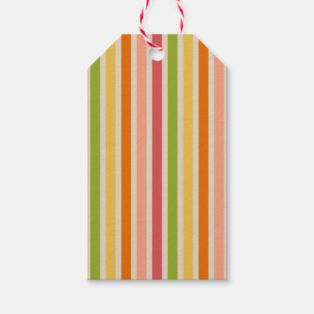 Rainbow Sherbet Vintag Strip-Geschenkmarke Geschenkanhänger (Vorderseite)