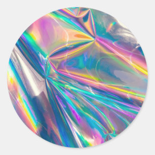 Rainbow Shimmer Metallic Paper Design Runder Aufkleber
