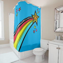 Rainbow Shooting Star Space Duschvorhang