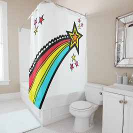Rainbow Shooting Star Space Duschvorhang