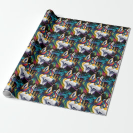 Rainbow Siberian Husky Geschenkpapier
