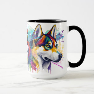 Rainbow Siberian Husky Tasse