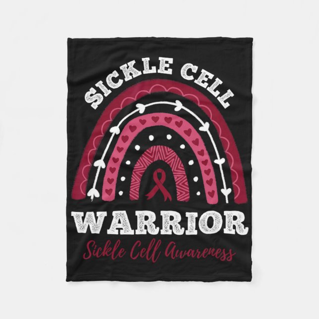 Rainbow Sickle Cell Warrior Sickle Cell Awareness Fleecedecke (Vorderseite)