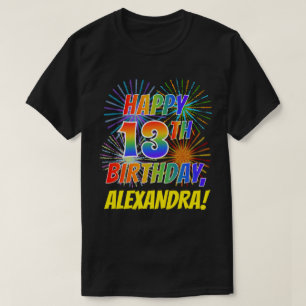 Rainbow sieht GLÜCKLICH 13. BIRTHTAG AUS; Feuerwe T-Shirt