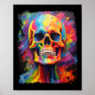 Rainbow Skeleton Anatomie Beängstigendes Halloween Poster