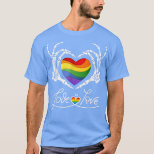 Rainbow Skeleton Herz Liebe ist Liebe LGBT Gay Les T-Shirt