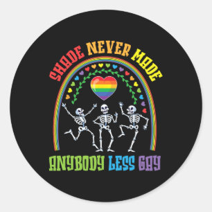 Rainbow Skeletons tanzender Schatten machte nie je Runder Aufkleber