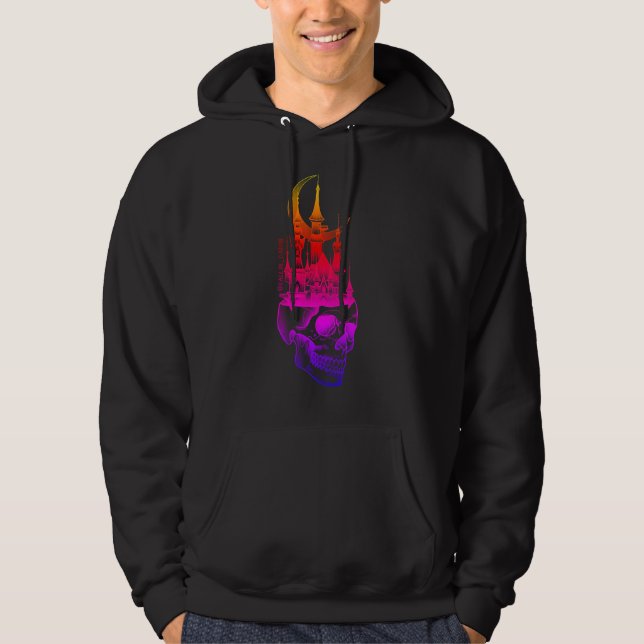 Rainbow Skull Castle Hoodie (Vorderseite)