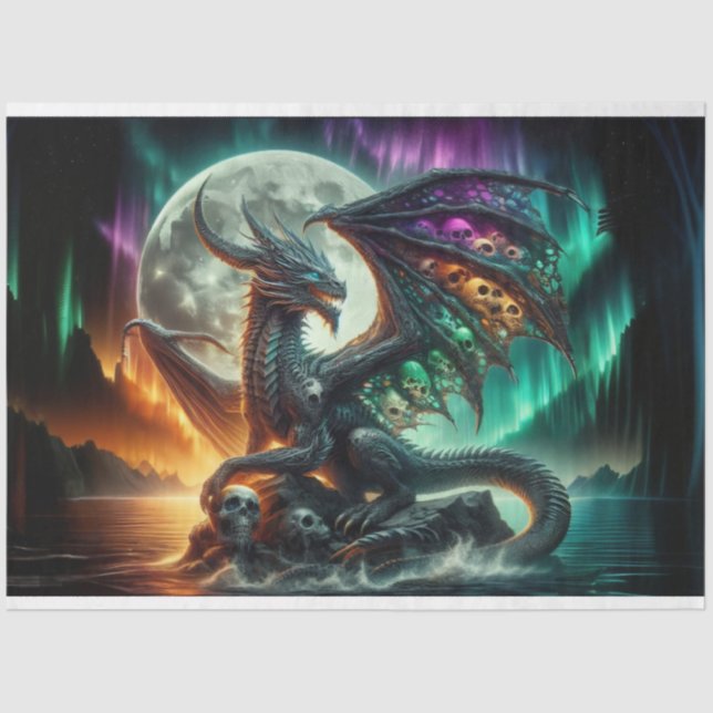 Rainbow Skull Dragon Seidenpapier (Vorderseite)