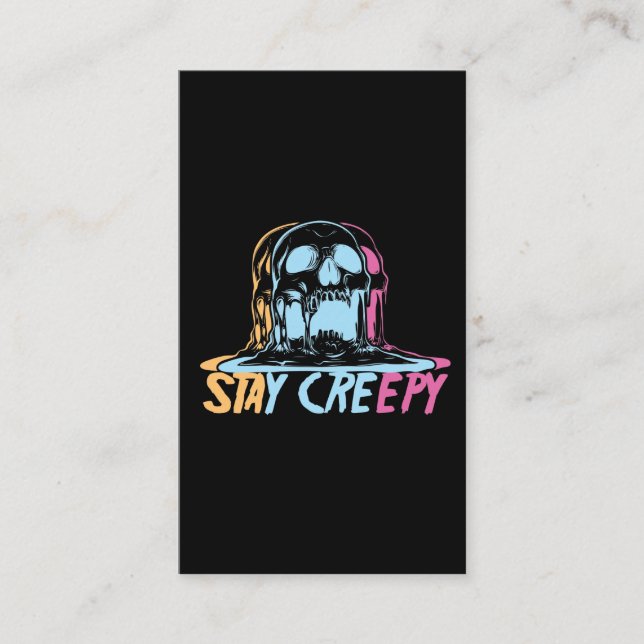 Rainbow Skull Kawaii Bleibe Creepy Pastel Goth Beä Visitenkarte (Vorderseite)