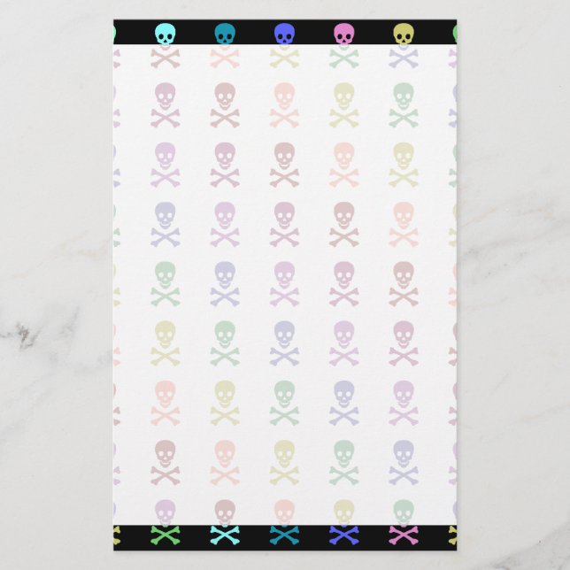 Rainbow Skulls Briefpapier (Vorderseite)