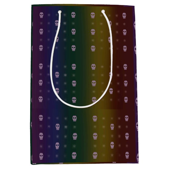 Rainbow Skulls Geschenktasche Mittlere Geschenktüte (Vorderseite)
