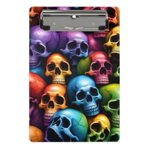 Rainbow Skulls Mini Klemmbrett